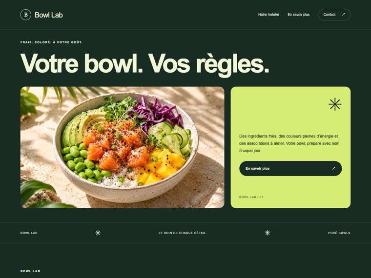 Poké bowls — Bowl Lab